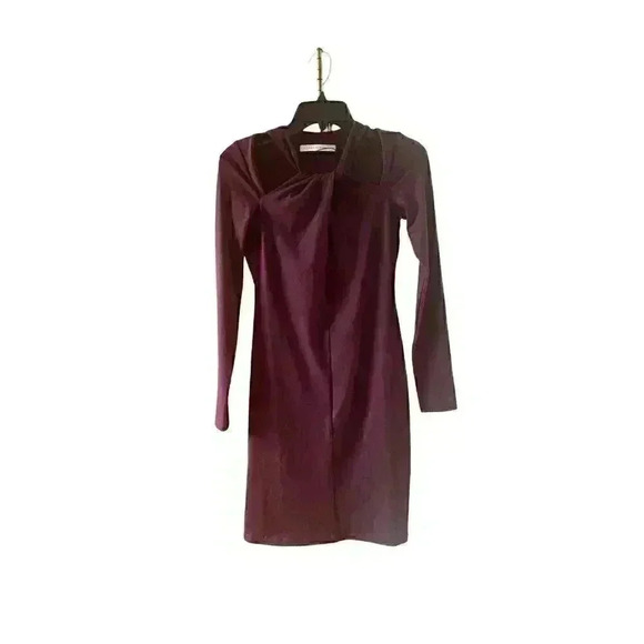 NWT Susana Monoco Port Burgundy Keyhole Choker Cutout Neckline XS Dress - Picture 4 of 10